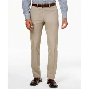 NWT KENNETH COLE REACTION Men’s Performance Dress Pants Tan 36x32 Slim Fit Flex
